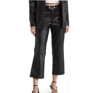 New Grey Collective Womens Black Vegan Leather Grunge Mid-Rise‎ Cropped Pants 8